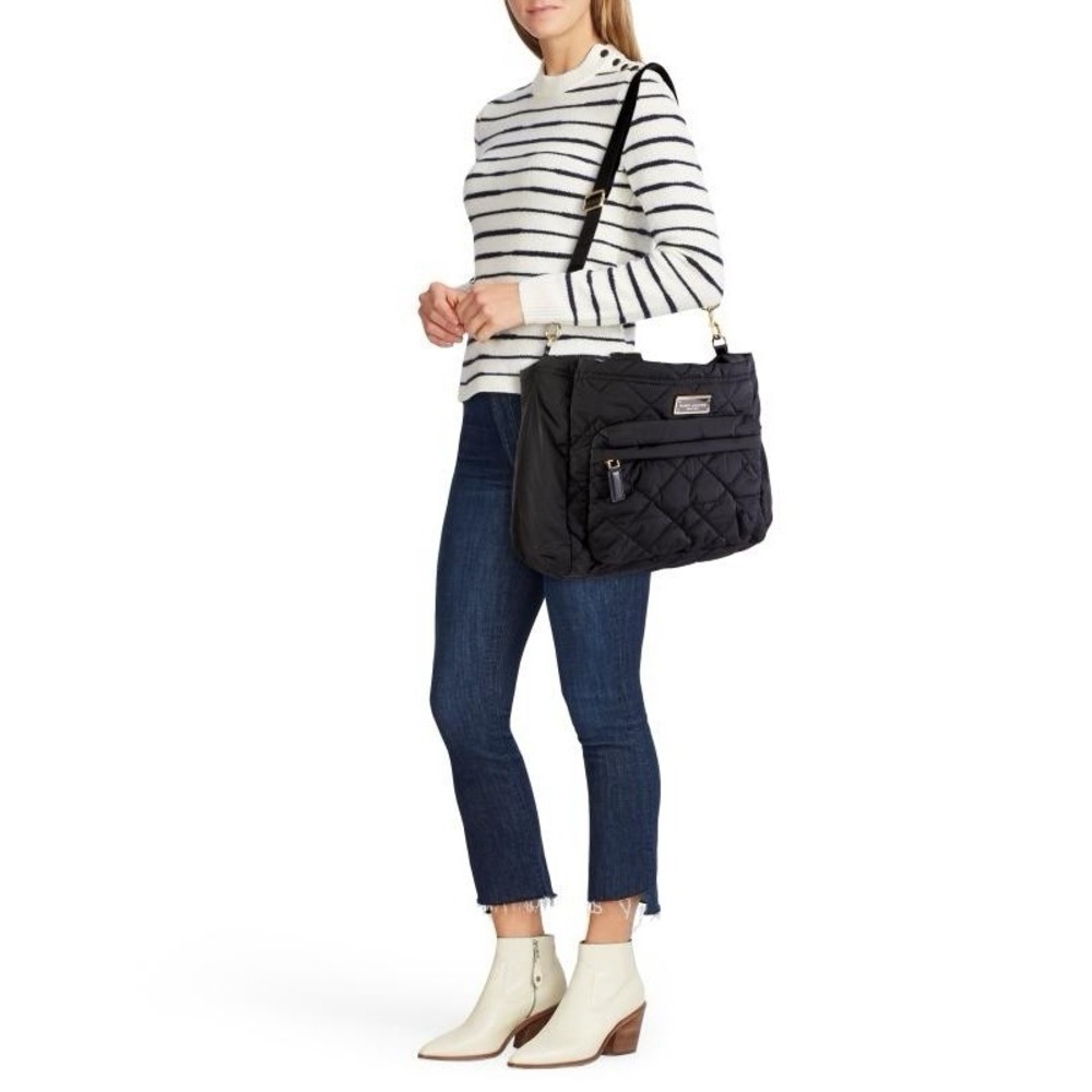 Marc Jacobs Quilted Nylon Baby Diaper Bag Black Gold Hardware $310 Retail READ
